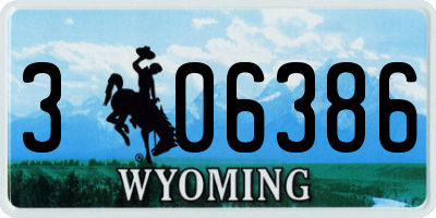 WY license plate 306386