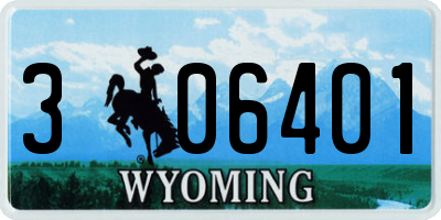 WY license plate 306401