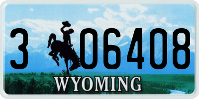 WY license plate 306408
