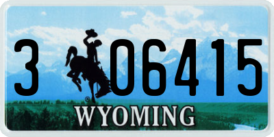 WY license plate 306415