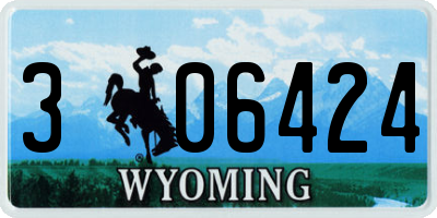 WY license plate 306424