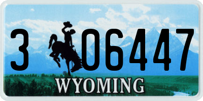 WY license plate 306447