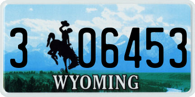 WY license plate 306453