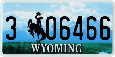 WY license plate 306466