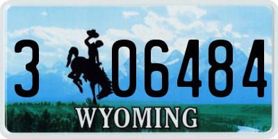 WY license plate 306484
