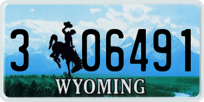 WY license plate 306491