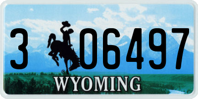 WY license plate 306497