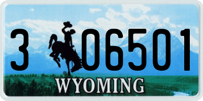 WY license plate 306501