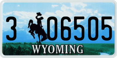 WY license plate 306505