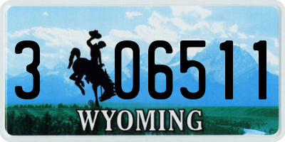 WY license plate 306511