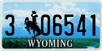 WY license plate 306541