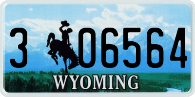 WY license plate 306564