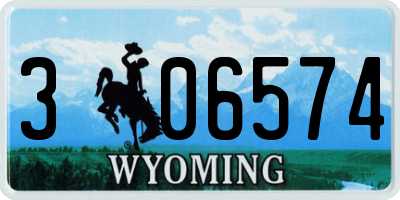 WY license plate 306574
