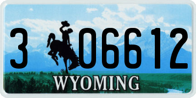 WY license plate 306612