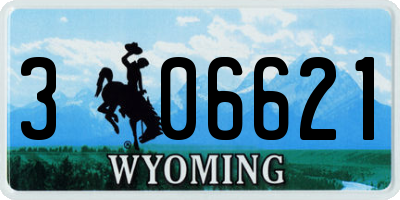 WY license plate 306621