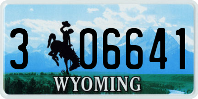 WY license plate 306641