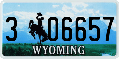 WY license plate 306657