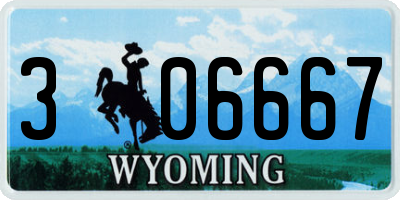 WY license plate 306667