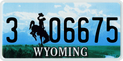 WY license plate 306675