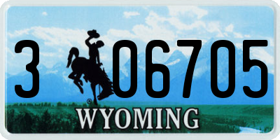 WY license plate 306705