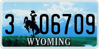 WY license plate 306709