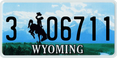WY license plate 306711