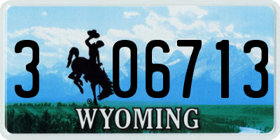 WY license plate 306713
