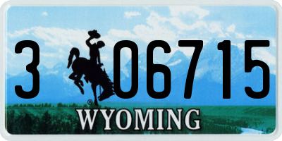 WY license plate 306715