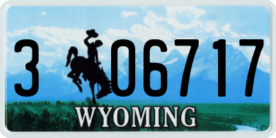 WY license plate 306717