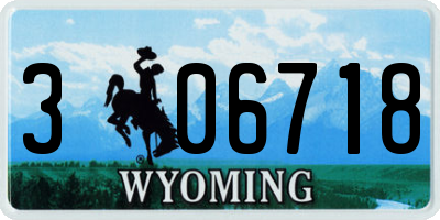 WY license plate 306718