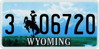 WY license plate 306720