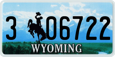 WY license plate 306722