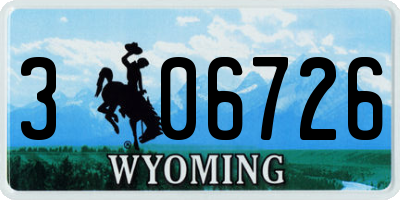 WY license plate 306726