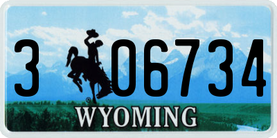 WY license plate 306734