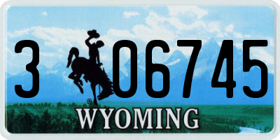 WY license plate 306745