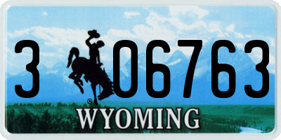 WY license plate 306763