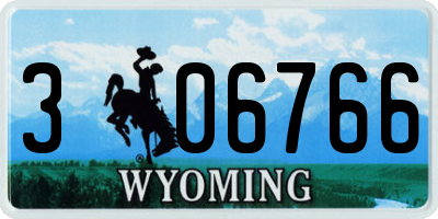 WY license plate 306766