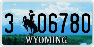 WY license plate 306780