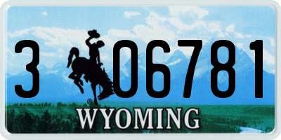 WY license plate 306781