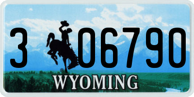WY license plate 306790