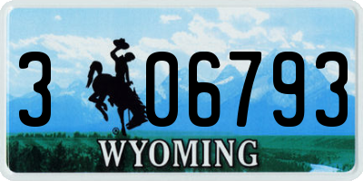 WY license plate 306793