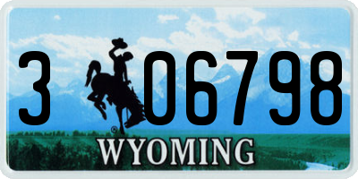 WY license plate 306798