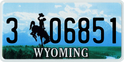 WY license plate 306851