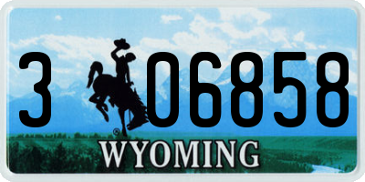 WY license plate 306858