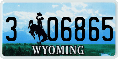 WY license plate 306865