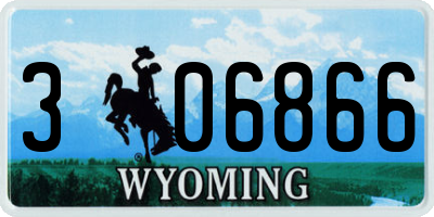 WY license plate 306866