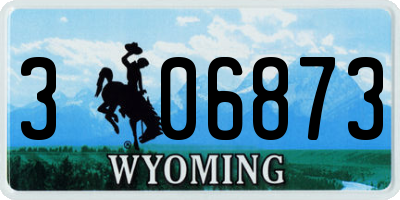 WY license plate 306873