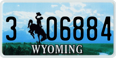 WY license plate 306884