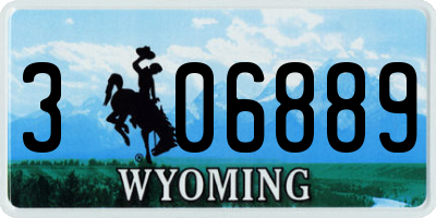 WY license plate 306889