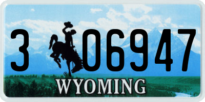 WY license plate 306947